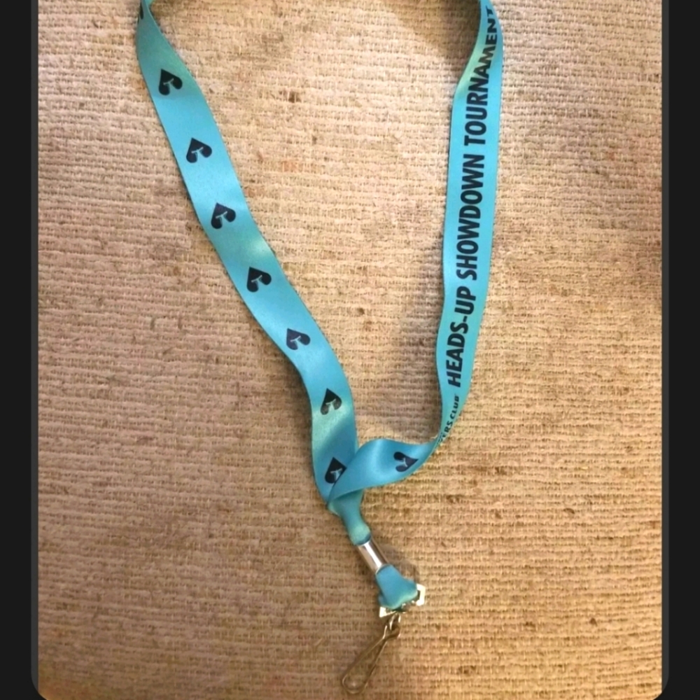 Carnival Cruise Line Carnival Players Club Teal Lanyard Heads Up Showdown...
